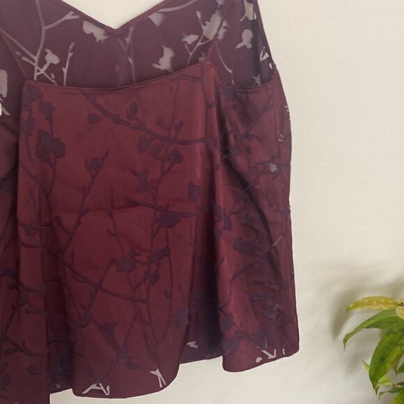 Rag and Bone silk blend burn out burgundy spaghetti strap tank top lightweight S - Picture 5 of 5